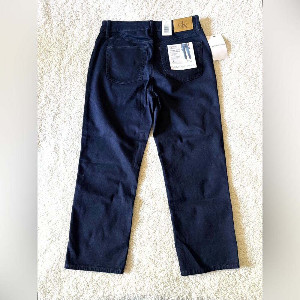 Calvin Klein Women’s High Rise Straight Indigo Blue Jeans 32 x 27 New with Tags